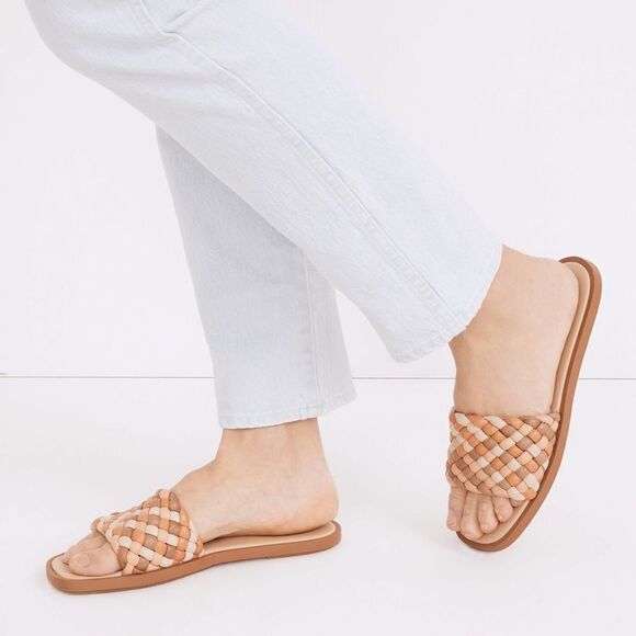 Madewell Suzi Slide Sandal in Multi Woven Leather NIB - Picture 4 of 9